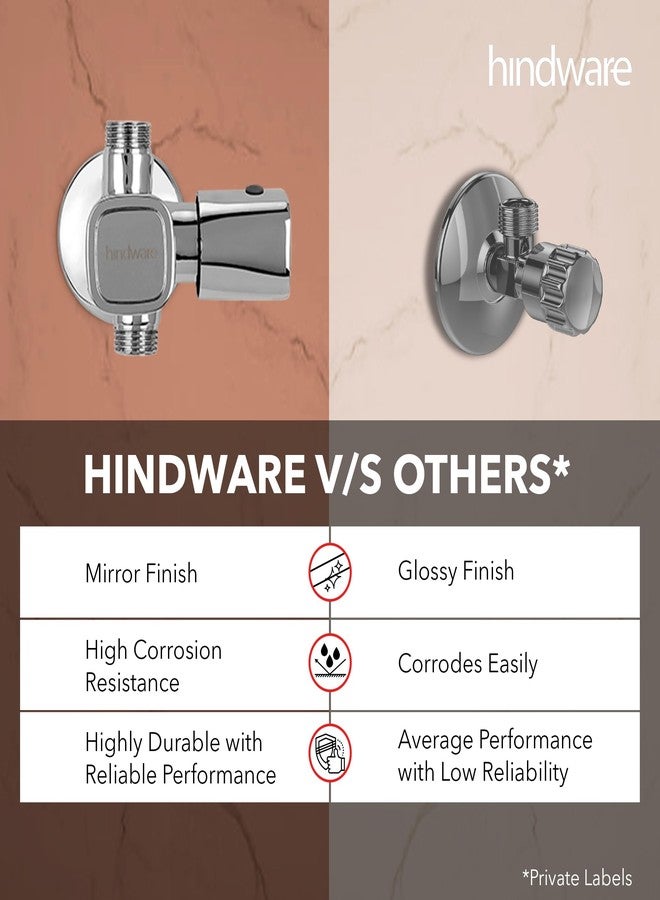 Hindware F740006CP Dove 2 Way Angle Valve, Stop Cock, Brass with Chrome Finish - Image 5